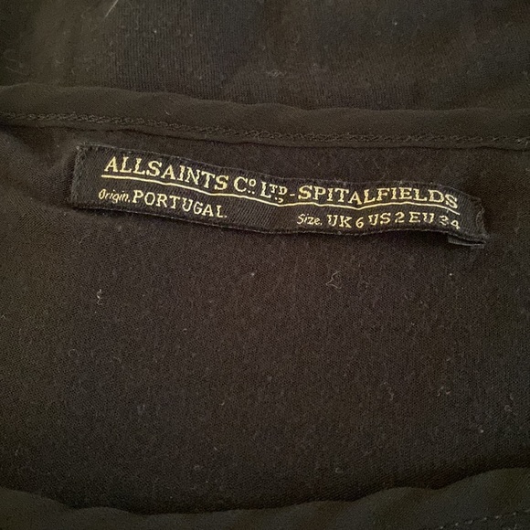 All Saints beautiful black t-shirt dress/coverup with sheer on sides & bottom. - Picture 9 of 10